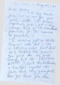Portada:Carta dirigida a Aniela Rubinstein. Nueva York, 27-05-1959