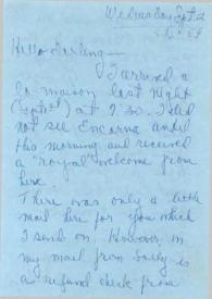 Portada:Carta dirigida a Aniela Rubinstein. París (Francia), 02-09-1959