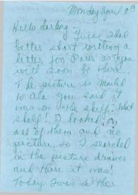 Portada:Carta dirigida a Aniela Rubinstein, 09-04-1960