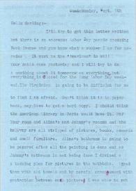 Portada:Carta dirigida a Aniela Rubinstein. Nueva York, 05-09-1960
