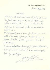 Portada:Carta dirigida a Arthur Rubinstein. París (Francia), 16-06-1956