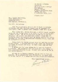 Portada:Carta dirigida a Aniela Rubinstein. Varsovia (Polonia), 08-04-1947