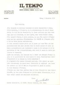 Portada:Carta dirigida a Arthur Rubinstein. Roma (Italia), 05-12-1978