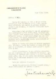 Portada:Carta dirigida a Aniela Rubinstein. Washington D. C., 06-07-1942