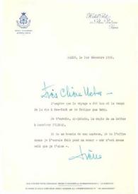 Portada:Carta dirigida a Aniela Rubinstein. París (Francia), 01-12-1956