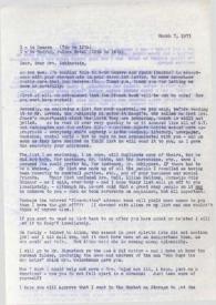 Portada:Carta dirigida a Aniela Rubinstein. Nueva York, 07-03-1973