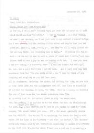 Portada:Carta dirigida a Aniela Rubinstein. Jackson Heights (Nueva York), 27-12-1976