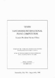 Portada:X Concurso Internacional de Piano de Santander = Tenth Santander International Piano Competition