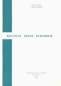 Portada:Recital de Leon Fleisher (Piano)