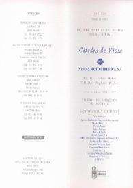 Portada:Pruebas de Selección de Alumnos Curso 1994 - 1995 : Convocatoria de Becas : Cátedra de Viola Nissan Motor Ibérica