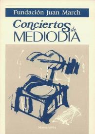 Portada:Fundación Juan March : Conciertos de Mediodía : Mayo 1994