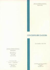 Portada:Conciertos de Clausura : Curso 1993 - 1994