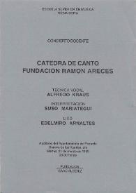 Portada:Concierto Docente : Cátedra de Canto Fundación Ramón Areces