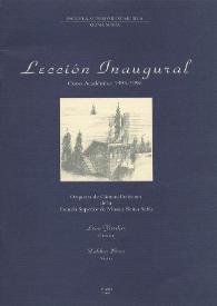 Portada:Lección Inaugural a cargo de Leon Fleisher : Curso Académico 1995-1996 : Presentación de la Orquesta de Cámara Freixenet de la Escuela Superior de Música Reina Sofía