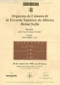 Portada:Orquesta de Cámara de la Escuela Superior de Música Reina Sofía