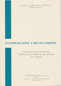 Portada:Fundación Cruzcampo : Concierto Presentación Belén de la Fábrica de Armas de Toledo