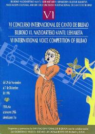 Portada:VI Concurso Internacional de Canto de Bilbao = Bilboko VI. Nazioarteko kantu lehiaketa = VI International voice competition of Bilbao