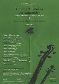 Portada:Cursos de verano en Santander : piano, cuerda, música de cámara y canto : Clases Magistrales