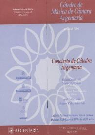 Portada:Concierto de Cátedra  Argentaria
