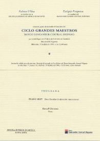 Portada:Concierto del ciclo \"Grandes Maestros\" Banco Santander Central Hispano