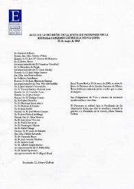 Más información sobre Acta de la reunión de la Junta de Patronos de la ESMRS (Escuela Superior de Música Reina Sofía)