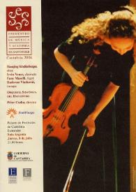 Portada:Encuentro de Música y Academia de Santander : Cantabria 2004 : Ciclo de Conciertos en la Sala Argenta