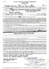 Portada:Contrato entre Arthur Rubinstein y L. E. Behymer para un concierto