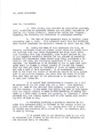 Portada:Contrato entre Arthur Rubinstein y RCA para la grabación de un disco, en el periodo de tres años