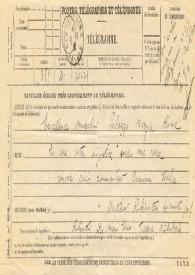 Portada:Telegrama dirigido a Benito Mussolini. Tennessee, 09-09-1938