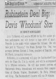 Portada:Rubinstein Deal Big; Davis  \"Whodunit\" Star