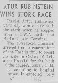 Portada:Artur (Arthur) Rubinstein wins stork race