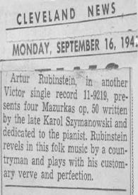 Portada:Artur (Arthur) Rubinstein in another Victor single record...