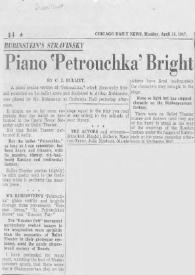 Portada:Rubinstein's Stravinsky : Piano 'Petrouchka' Bright