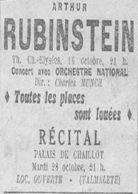 Portada:Arthur Rubinstein avec l'Orchestre National...
