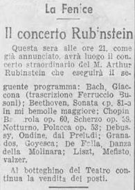 Portada:La Fenice : Il Concerto Rubinstein