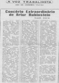 Portada:Concêrto extraordinário de Artur (Arthur) Rubinstein