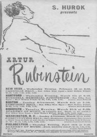 Portada:S. Hurok Presents Artur (Arthur) Rubinstein