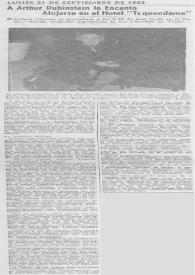 Más información sobre A Arthur Rubinstein le Encantó Alojarse en el Hotel "Tequendama" : El insigne virtuoso se presentará a las 6:30 de esta tarde en el Colón. - Cálida recepción espontánea le fue tributada en Techo