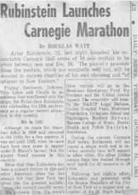 Portada:Rubinstein launches Carnegie marathon