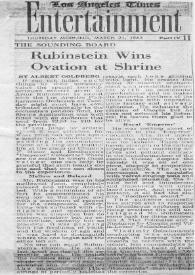 Portada:Rubinstein Wins Ovation at Shrine