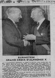 Portada:Rubinstein : Grand Croix d'Alphonse X