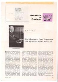 Portada:For Schumann, a sonic replacement ; For Rubinstein, artistic vindication