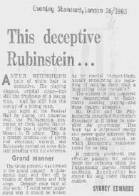 Portada:This deceptive Rubinstein...
