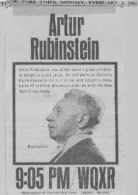 Portada:Artur (Arthur) Rubinstein