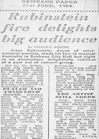 Portada:Rubinstein fire delights big audience