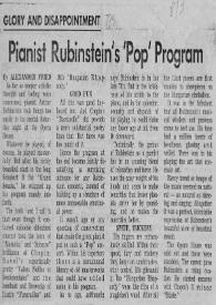 Portada:Pianist Rubinstein's \"Pop\" program