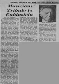 Portada:Musicians' tribute to Rubinstein