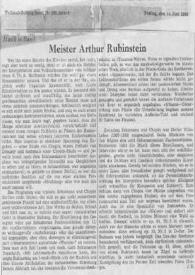 Portada:Meister Arthur Rubinstein