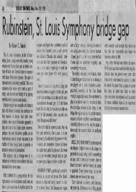 Portada:Rubinstein, St. Louis Symphony bridge gap