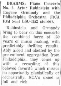 Portada:Brahms : piano concerto No. 2. Artur (Arthur) Rubinstein with Eugene Ormandy and the Philadelphia Orchestra
